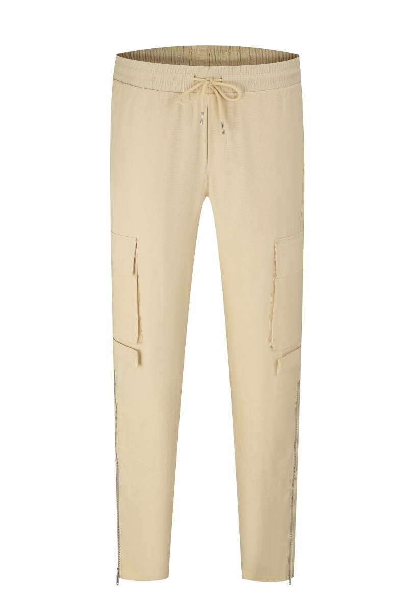 Grossiste Frilivin - Pantalon cargo en toile à fentes zippées