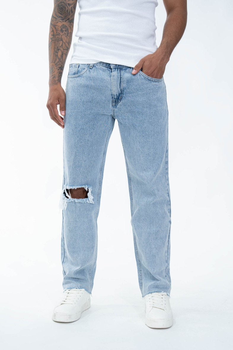 Grossiste Frilivin - Jeans délavé détendu déchiré