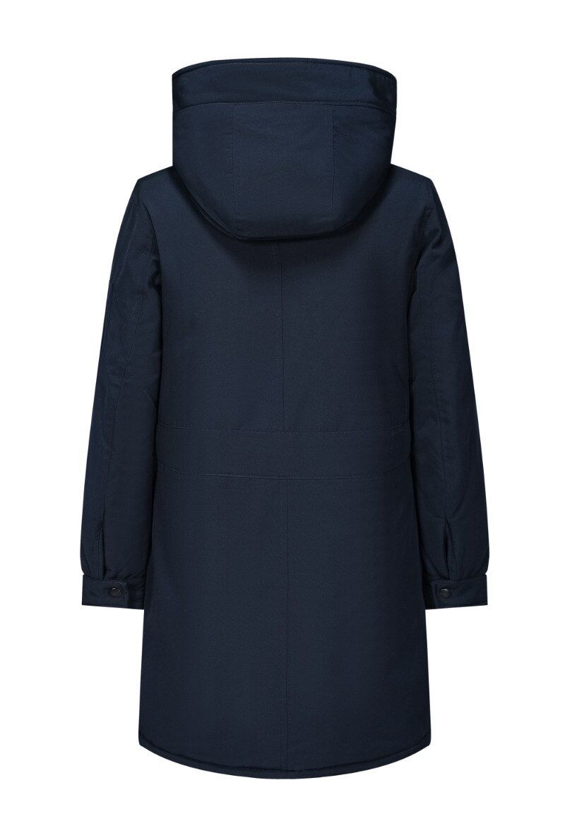 Parka mi-longue à capuche doublure moutonnée - Marine - 2 - grand format