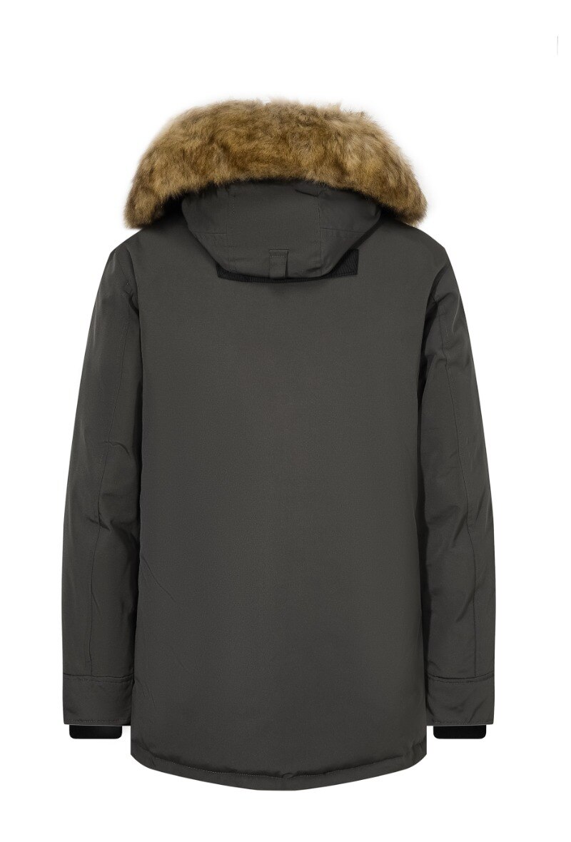 Veste parka à capuche fourrure - Gris Foncé - 2 - grand format