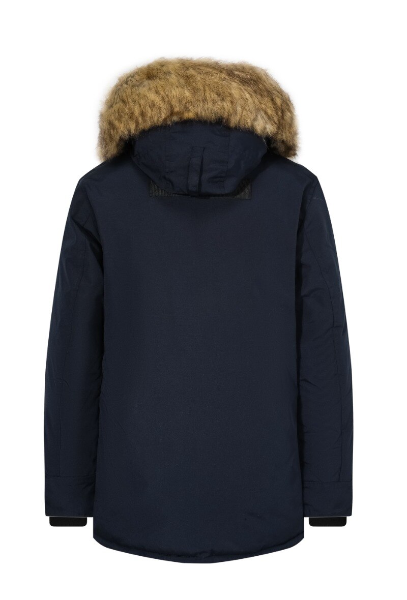 Veste parka à capuche fourrure - Marine - 2 - grand format