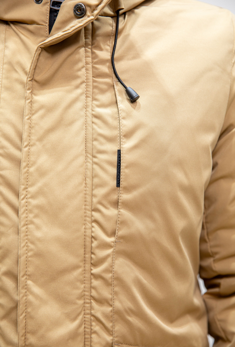 Parka mi longue a capuche - Camel - 2 - grand format