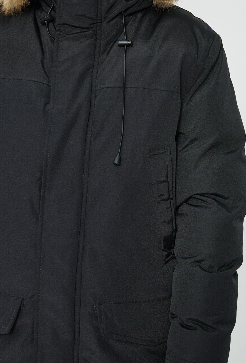 Veste parka à capuche - Noir - 2 - grand format