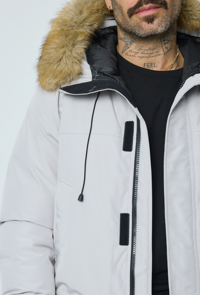 Veste parka à capuche - Blanc - 2 - grand format