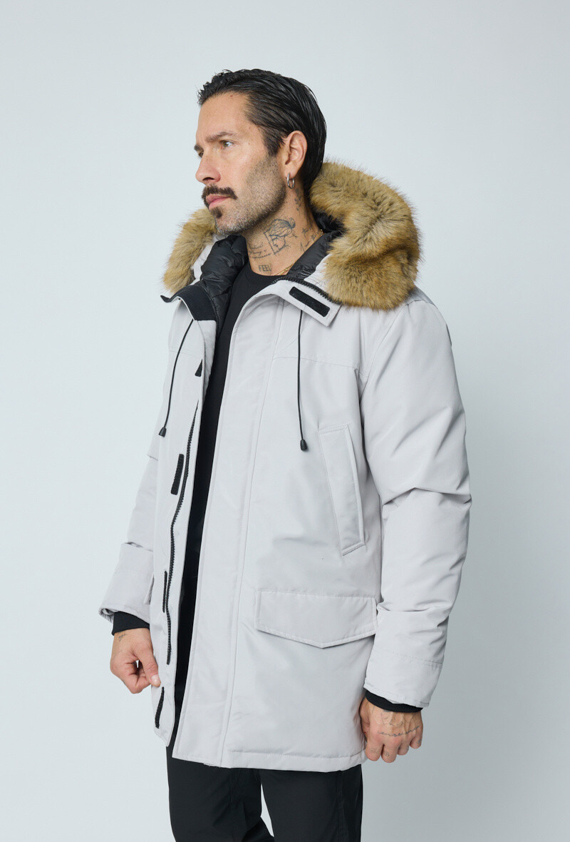 Veste parka à capuche - Blanc - 3 - grand format
