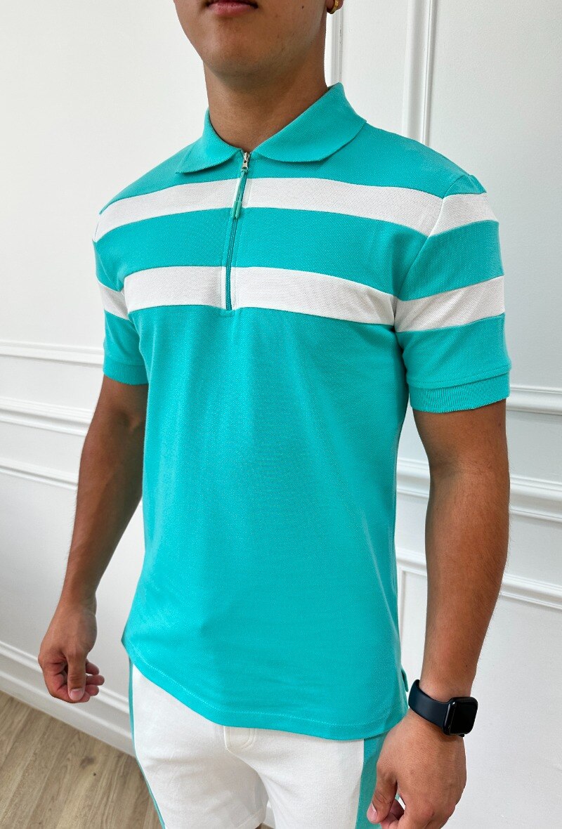 Wholesaler Frilivin - T-shirt polo zippée à rayures