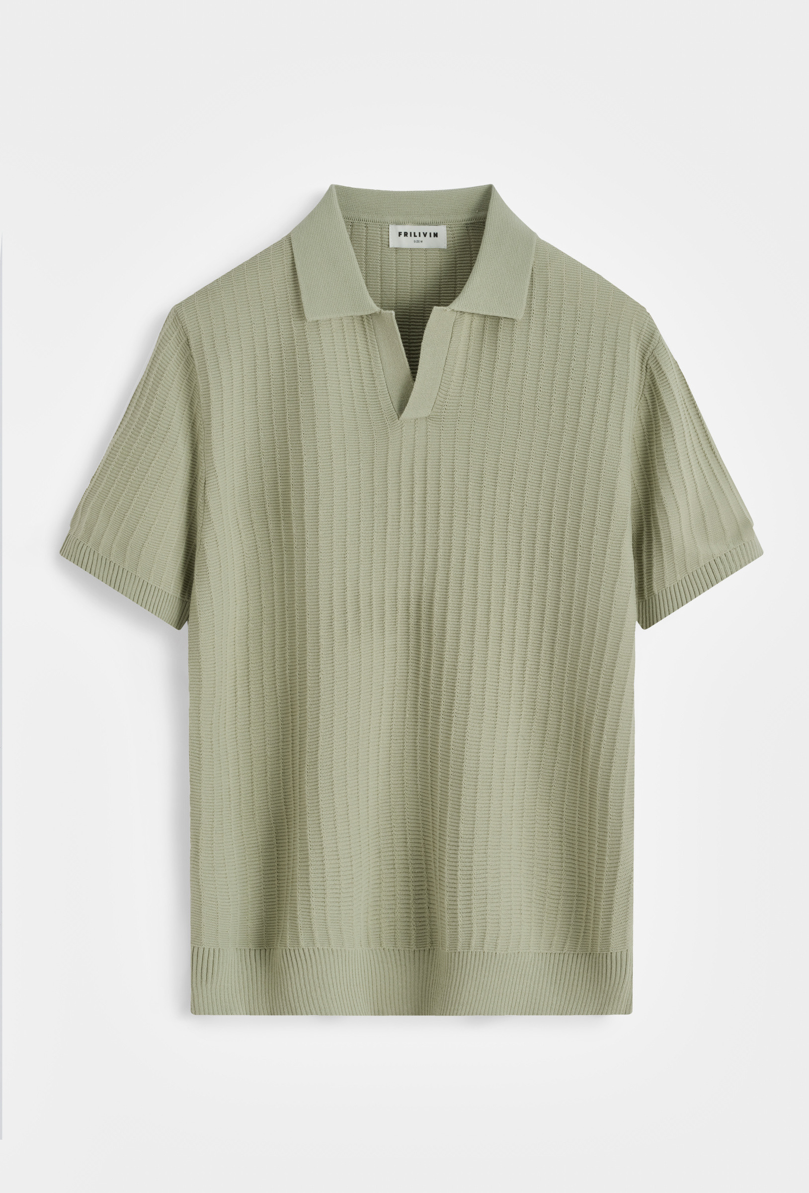 Großhändler Frilivin - Poloshirt, V-Ausschnitt, gerippte Struktur.