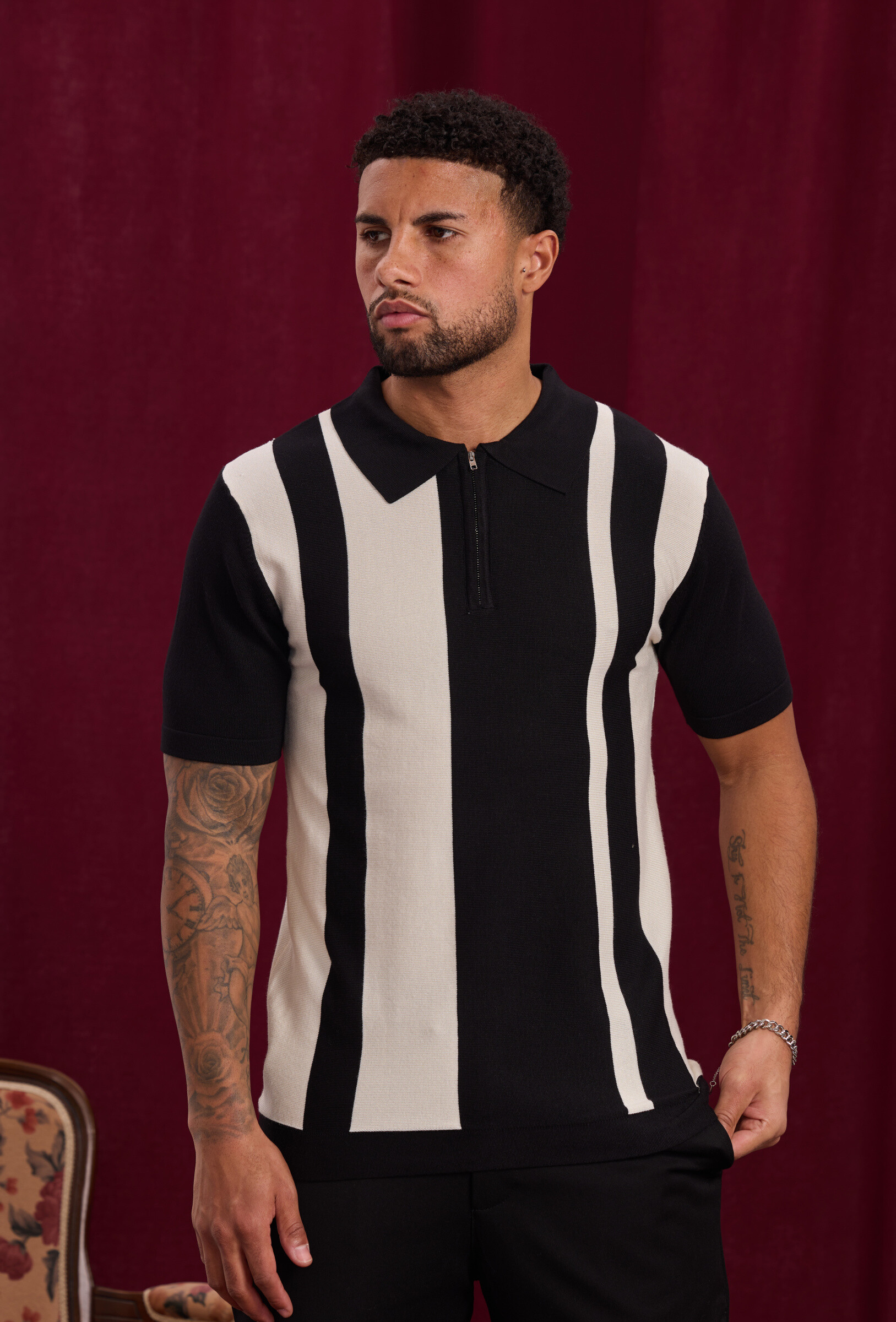 Wholesaler Frilivin - Zipped Polo with side stripes