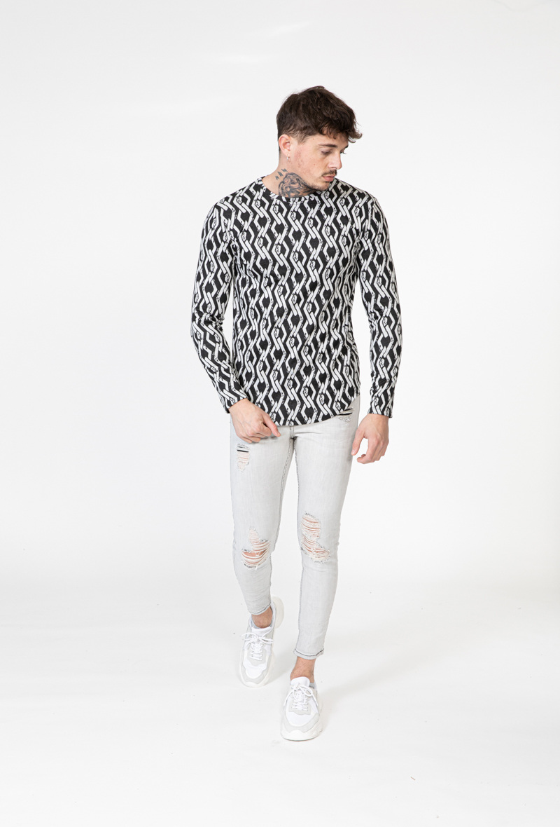 Grossiste Frilivin - Pull à motifs chaines