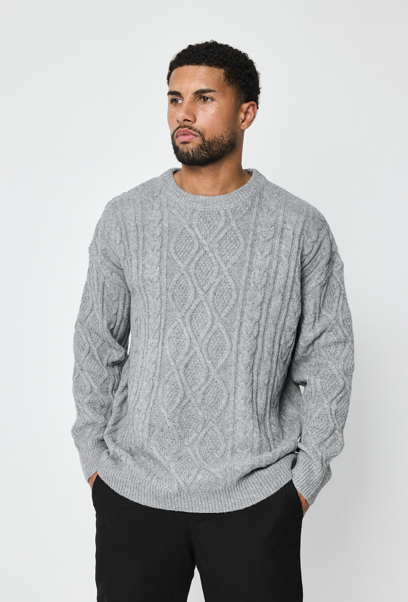 Großhändler Frilivin - Geflochtener Pullover mit Rundhalsausschnitt