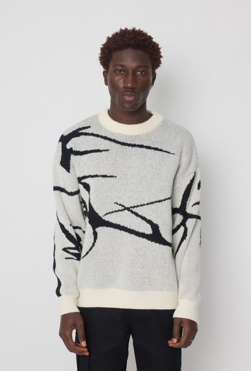 Wholesaler Frilivin - Round-neck sweater with tree branch pattern