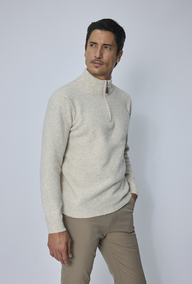 Grossiste Frilivin - Pull Demi-Zip Homme
