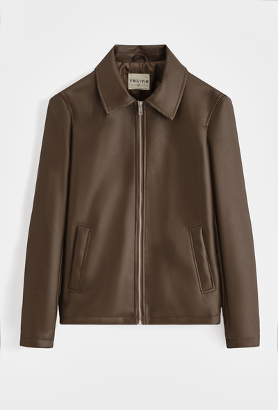 Großhändler Frilivin - Basic Kunstlederjacke Großhändler Frilivin - Basic Kunstlederjacke