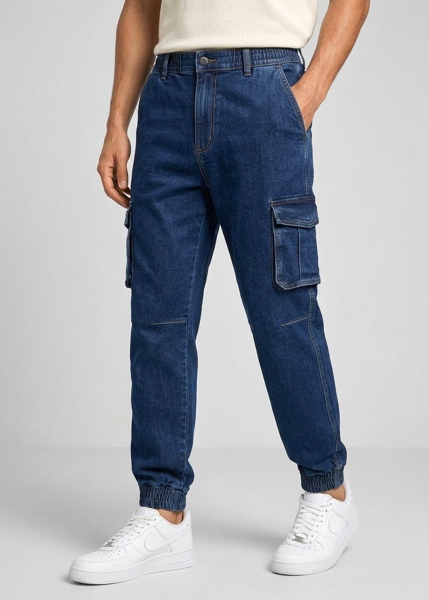 Grossiste FUSIONAL / JOHN H - Pantalon Cargo en Jean pour Homme