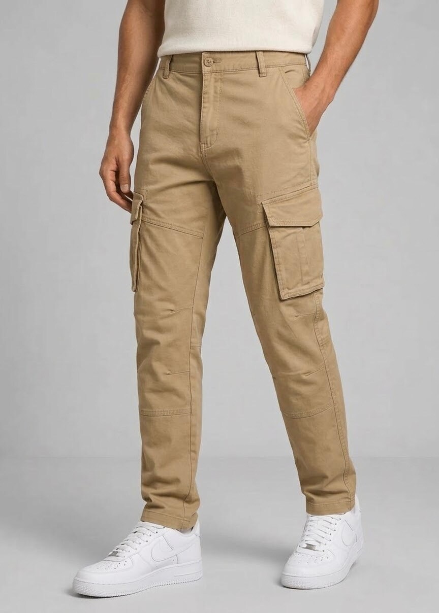 Grossiste FUSIONAL / JOHN H - Pantalon cargo homme multi-poches avec détails surpiqués