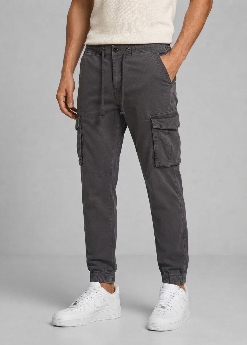 Grossiste FUSIONAL / JOHN H - Pantalon cargo homme avec poches à boutons clips