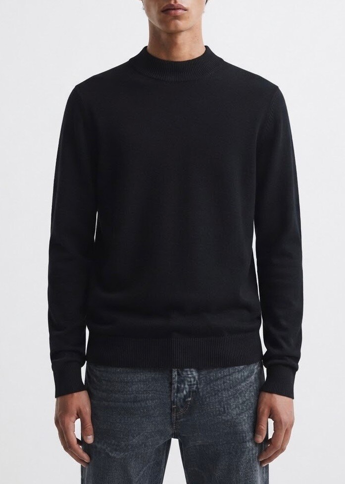Grossiste FUSIONAL / JOHN H - Pull homme en maille fine à col montant