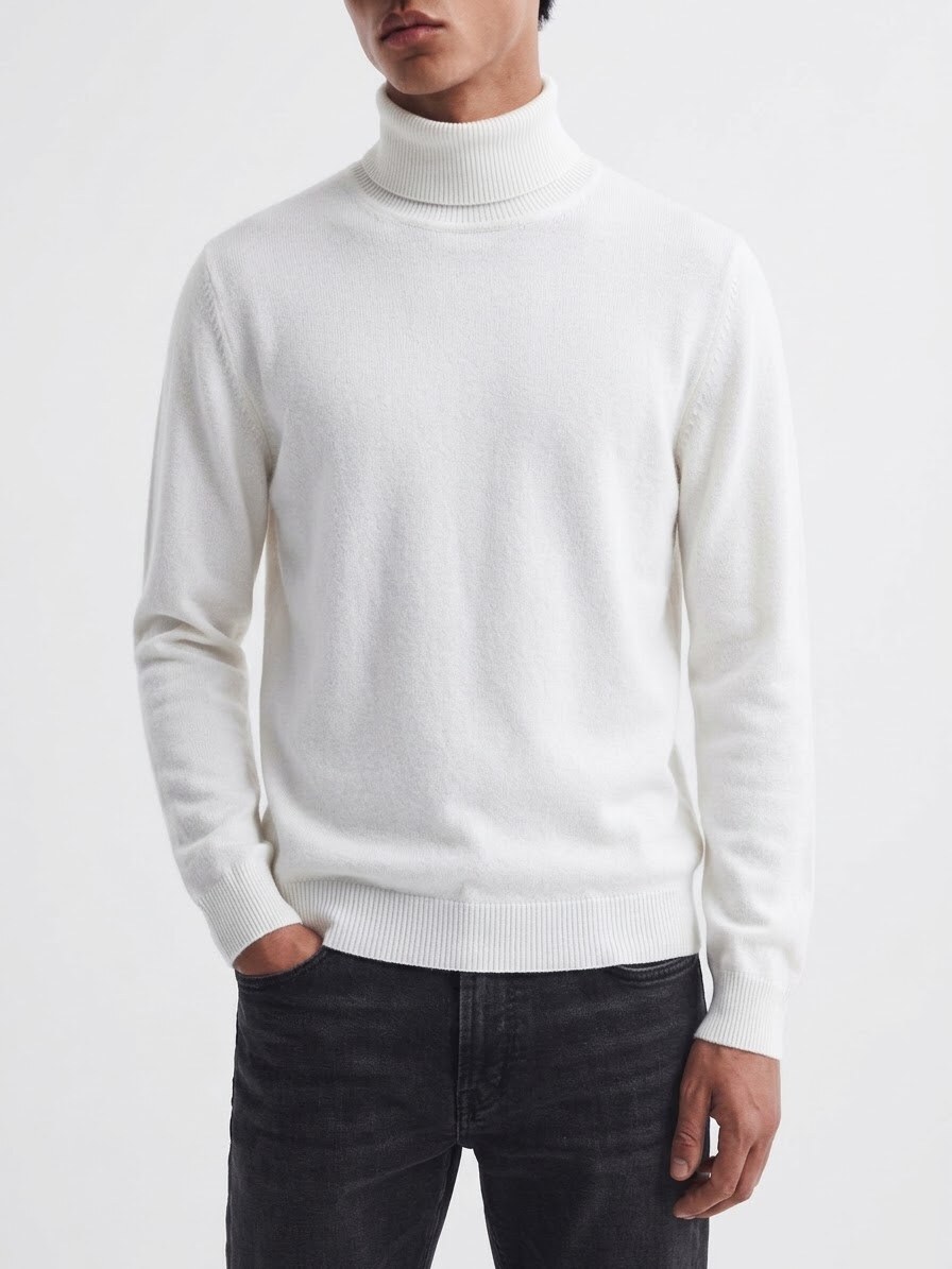 Grossiste FUSIONAL / JOHN H - Pull homme en maille fine - col roulé
