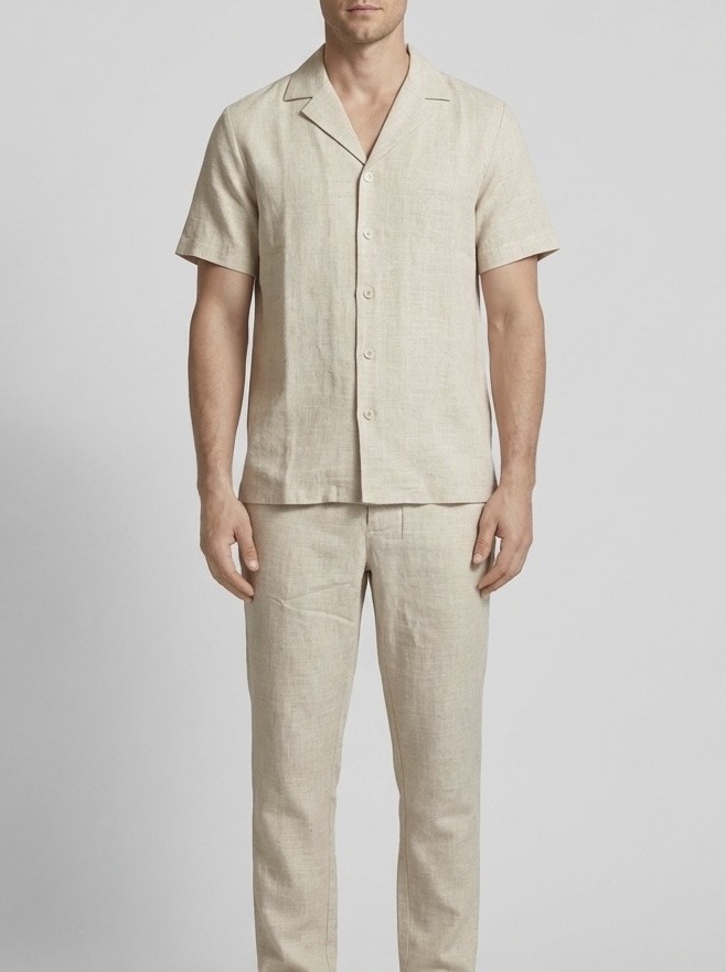Großhändler FUSIONAL - Leinen-Look Set - Hemd und Hose