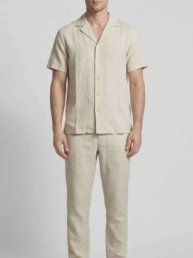 Großhändler FUSIONAL - Leinen-Look Set - Hemd und Hose Großhändler FUSIONAL - Leinen-Look Set - Hemd und Hose