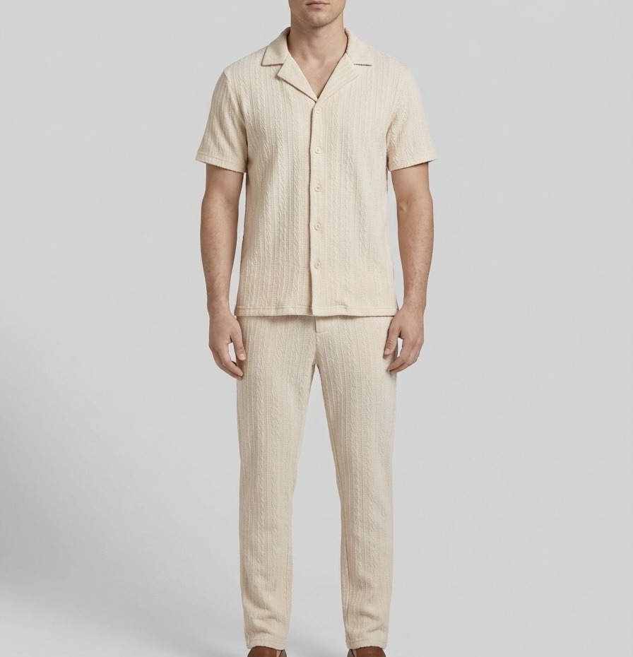 Wholesaler FUSIONAL - Textured set - shirt and pants
