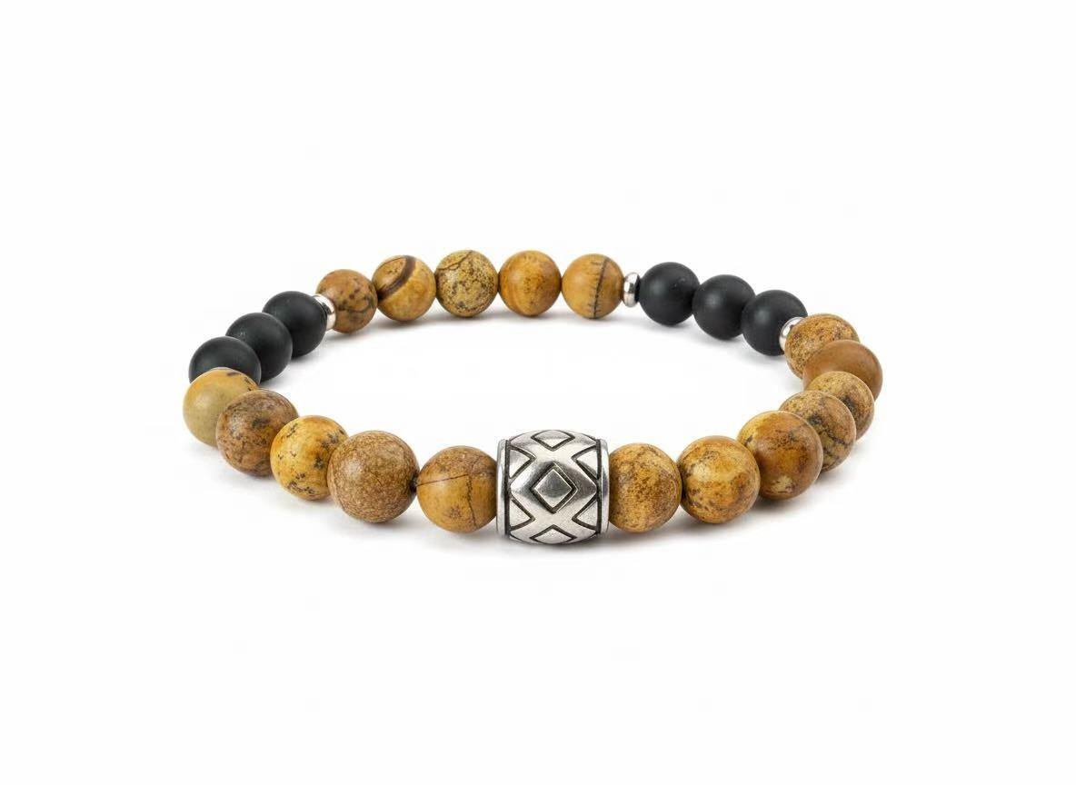 Großhändler HANA BIJOUX - HERRENARMBAND AUS NATURSTEIN: ONYX