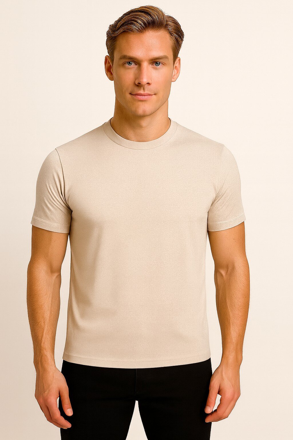 Wholesaler HB TEXTILE - Men's T-shirt – Beige