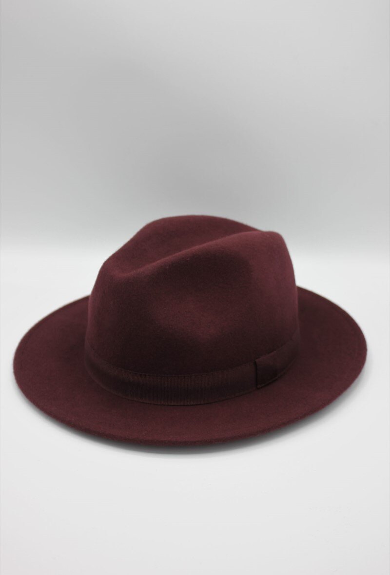 Grossiste Hologramme Paris - Chapeau Fedora en laine classique avec ruban