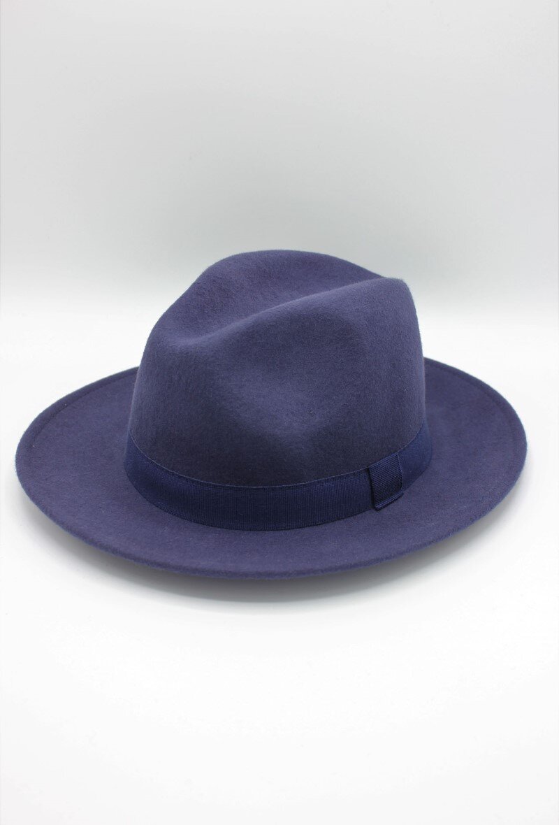 Grossiste Hologramme Paris - Chapeau Fedora en laine classique avec ruban