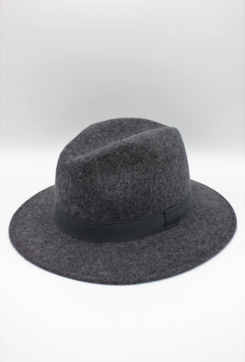 Grossiste Hologramme Paris - Chapeau Fedora en laine classique avec ruban