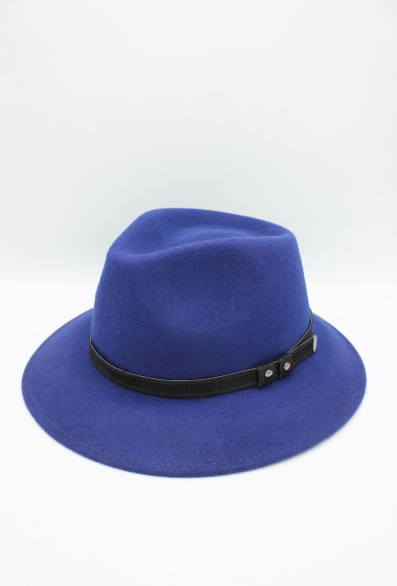 Grossiste Hologramme Paris - Chapeau Italien en pure laine avec ceinture noir