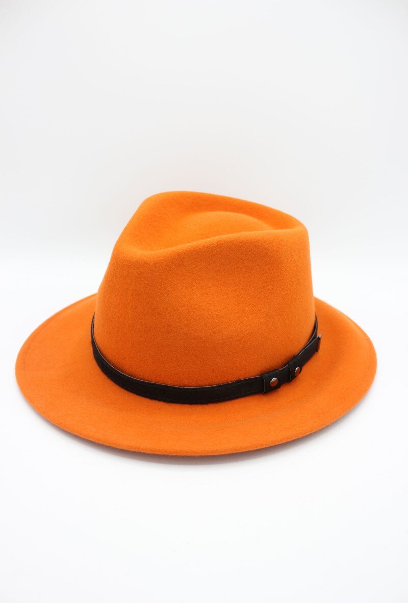 Grossiste Hologramme Paris - Chapeau Italien en pure laine avec ceinture noir
