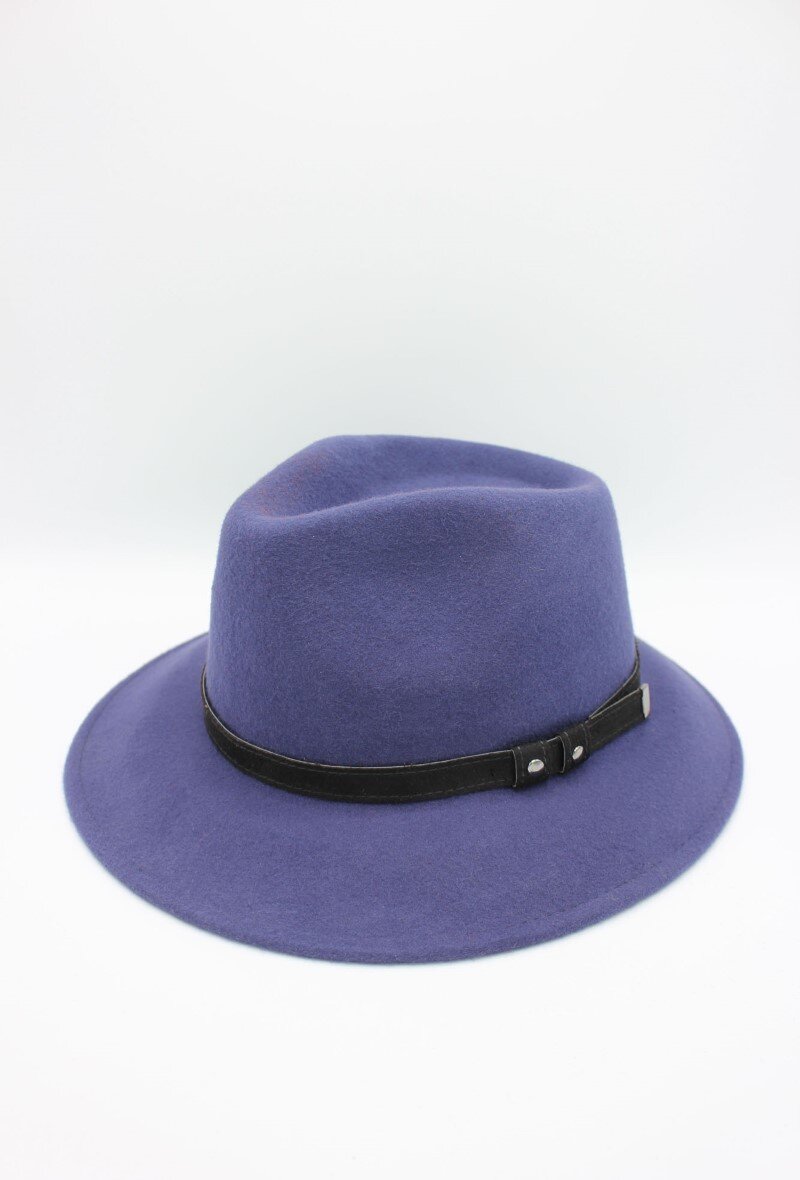 Grossiste Hologramme Paris - Chapeau Italien en pure laine avec ceinture noir