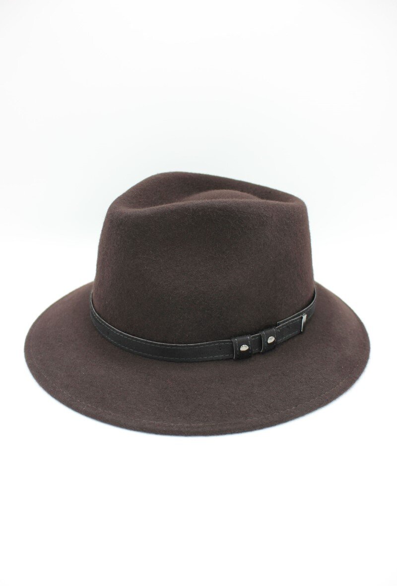 Grossiste Hologramme Paris - Chapeau Italien en pure laine avec ceinture noir
