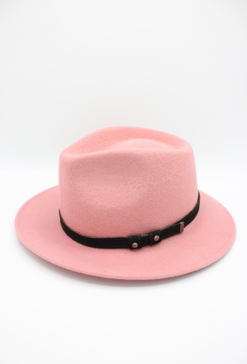 Grossiste Hologramme Paris - Chapeau Italien en pure laine avec ceinture noir
