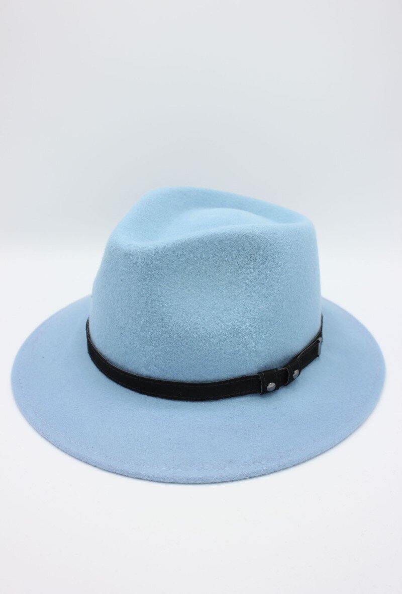 Grossiste Hologramme Paris - Chapeau Italien en pure laine avec ceinture noir