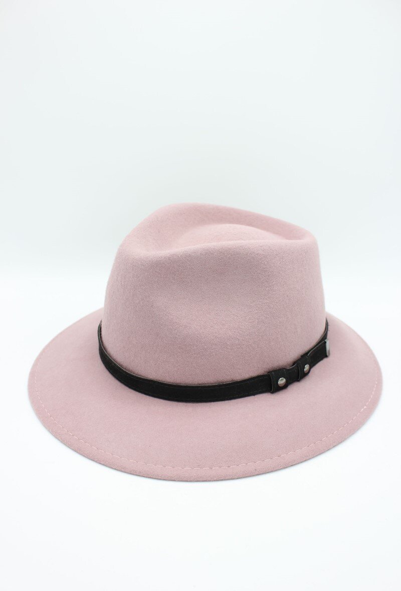Grossiste Hologramme Paris - Chapeau Italien en pure laine avec ceinture noir