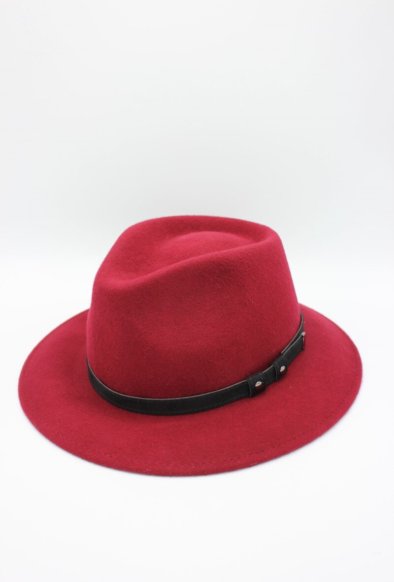 Grossiste Hologramme Paris - Chapeau Italien en pure laine avec ceinture noir