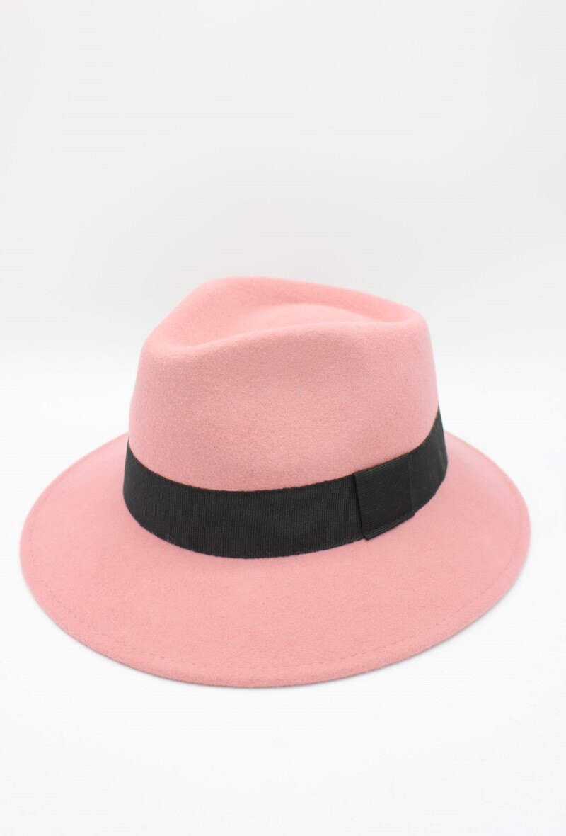 Grossiste Hologramme Paris - Fedora Italien en pure laine classique avec ruban noir