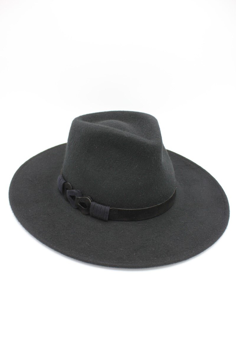 Wholesaler Hologramme Paris - Italian hat in pure wool with Mario leather belt and adjustable waist cord