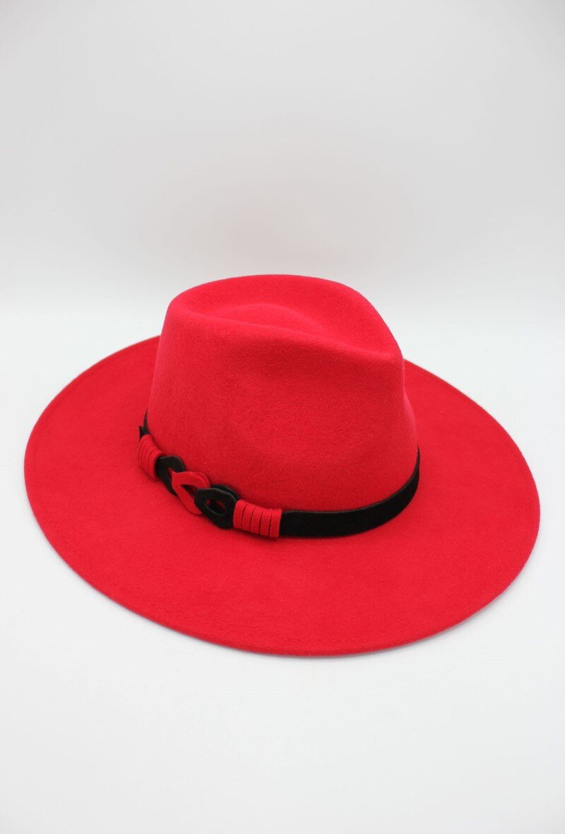 Wholesaler Hologramme Paris - Italian hat in pure wool with Mario leather belt and adjustable waist cord