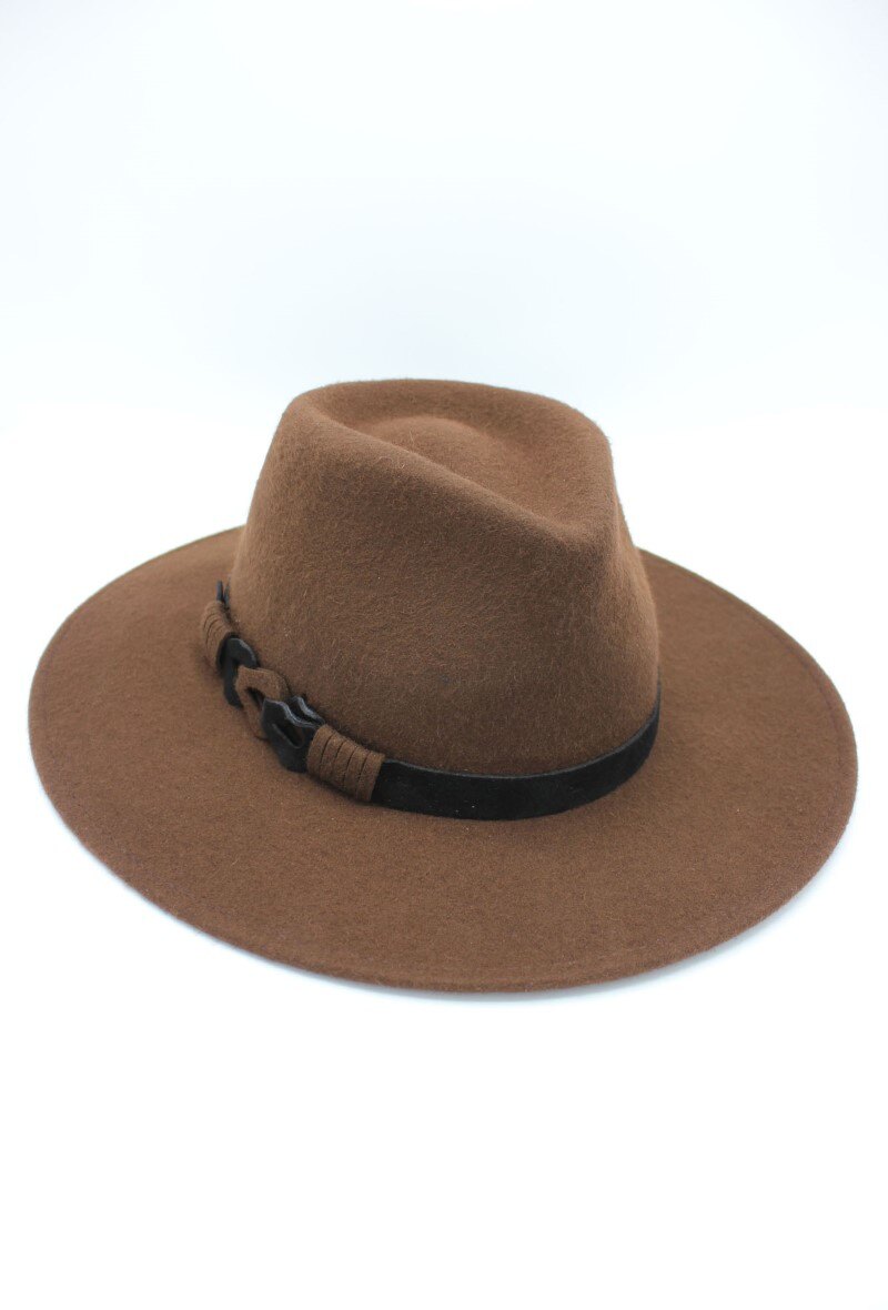 Mayorista Hologramme Paris - Sombrero italiano de lana pura con cinturón de cuero Mario y cordón ajustable