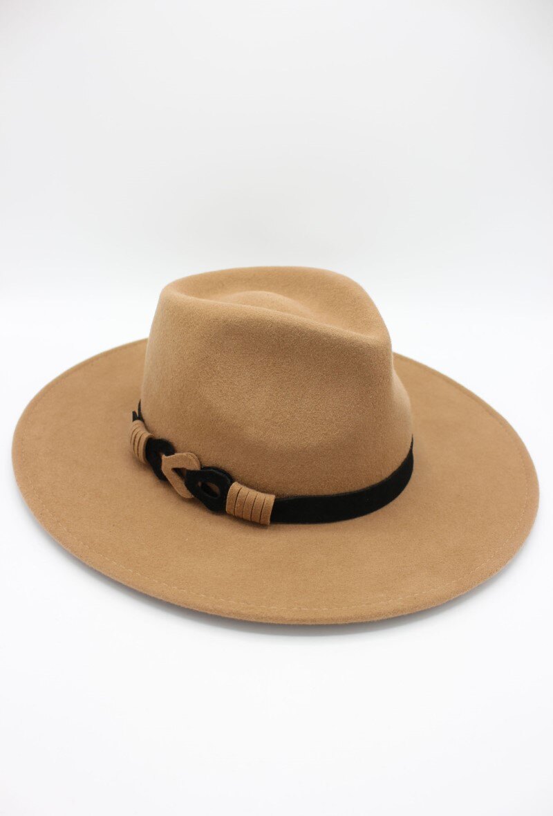 Wholesaler Hologramme Paris - Italian hat in pure wool with Mario leather belt and adjustable waist cord