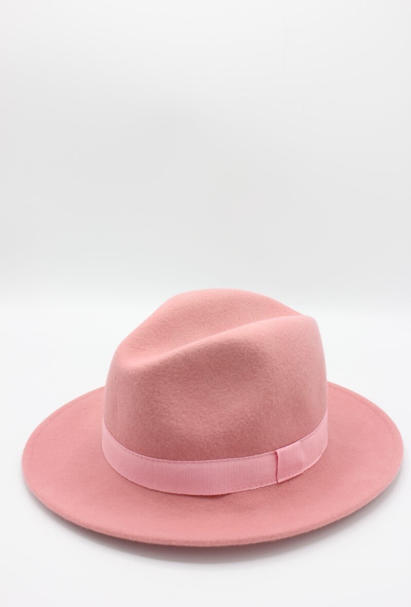 Grossista Hologramme Paris - Cappello fedora italiano in lana pura classica con nastro
