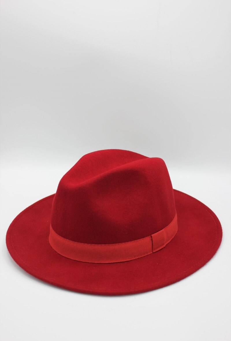 Grossiste Hologramme Paris - Fedora Italien en laine New Art 01 Rouge