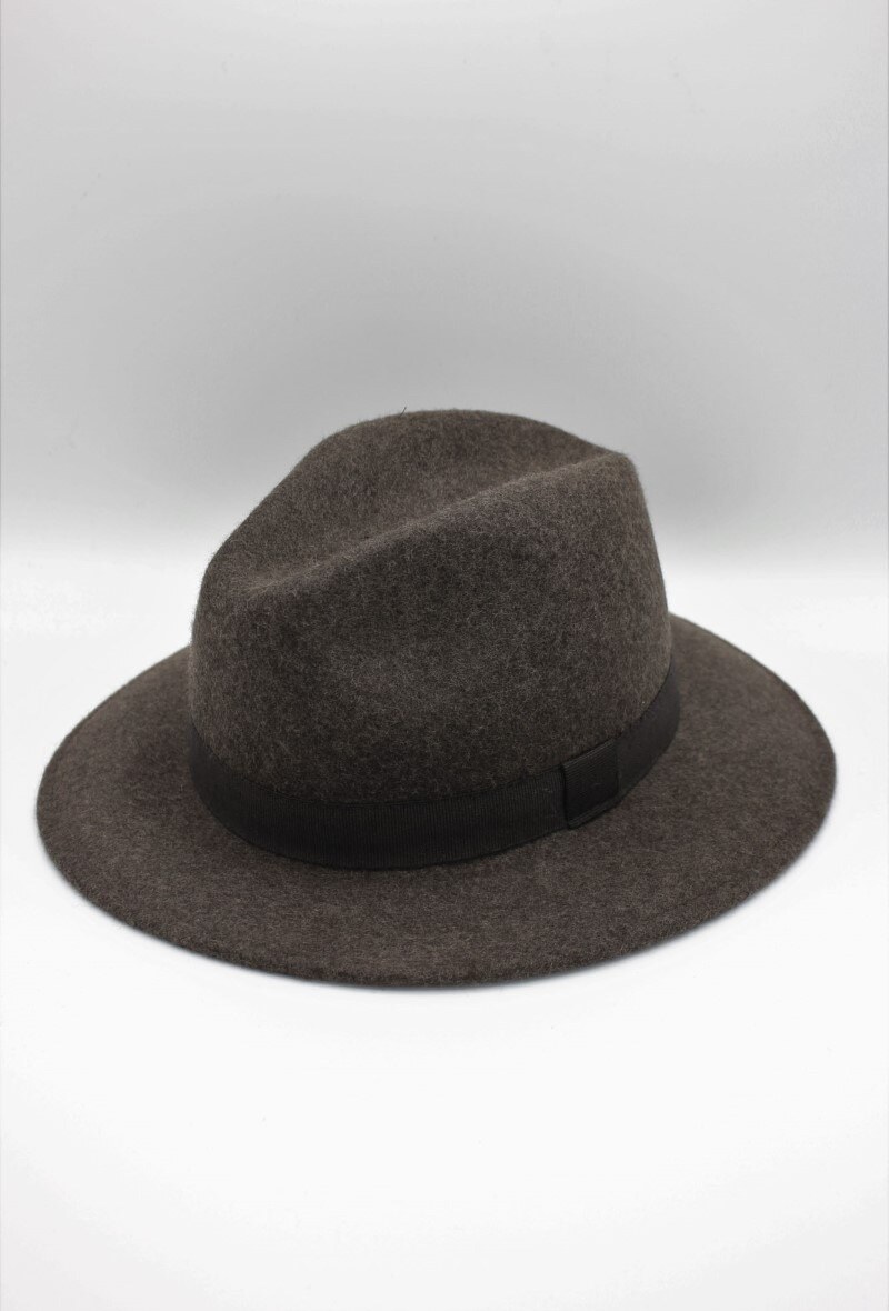 Grossiste Hologramme Paris - Fedora Italien en pure laine chiné New Art 01 Mix Marron
