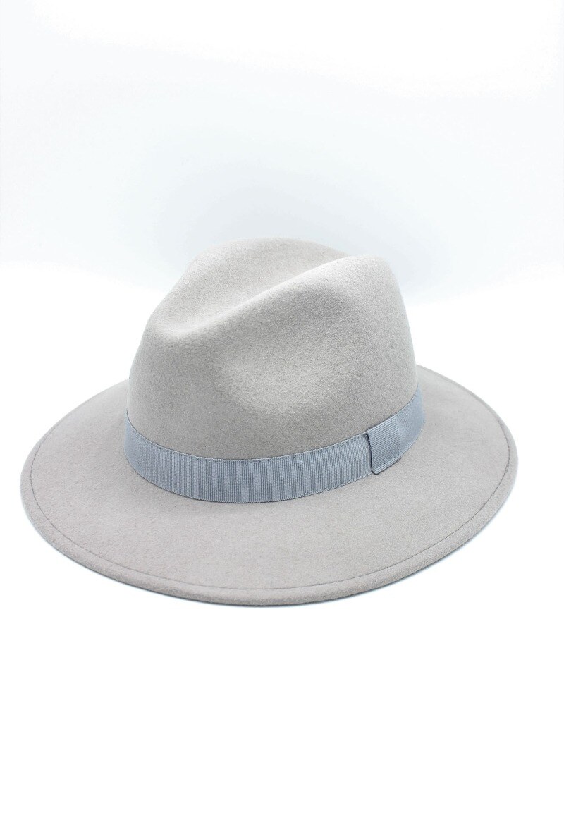 Grossiste Hologramme Paris - Fedora Italien en laine Chap Art 01 Gris clair