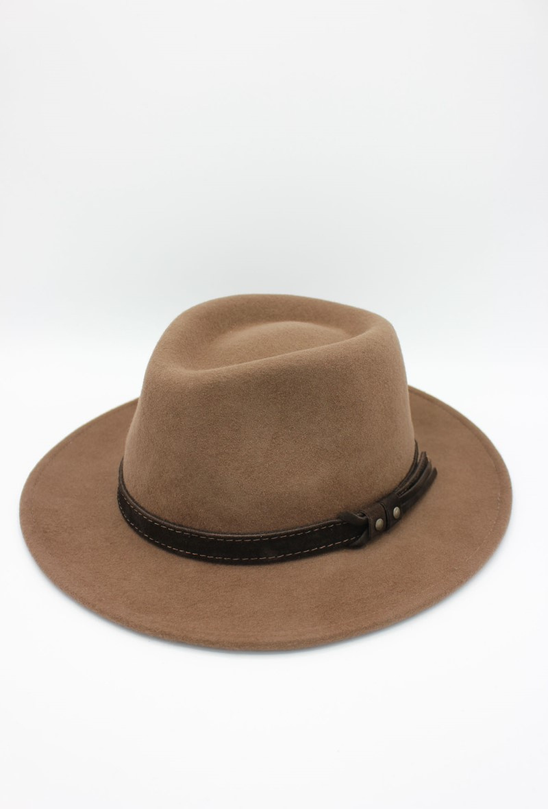 Grossiste Hologramme Paris - Chapeau Italien en pure laine Waterproof Crushable avec ceinture
