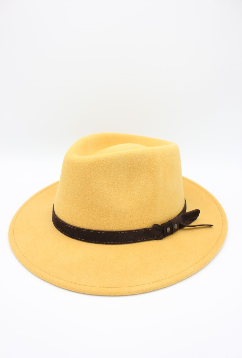 Grossiste Hologramme Paris - Chapeau Italien en pure laine Waterproof Crushable avec ceinture