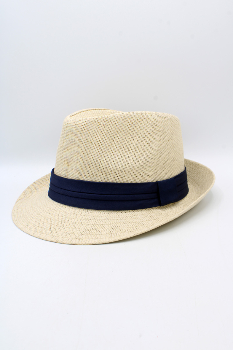 Wholesaler Hologramme Paris - Navy small ribbon brimmed paper hat